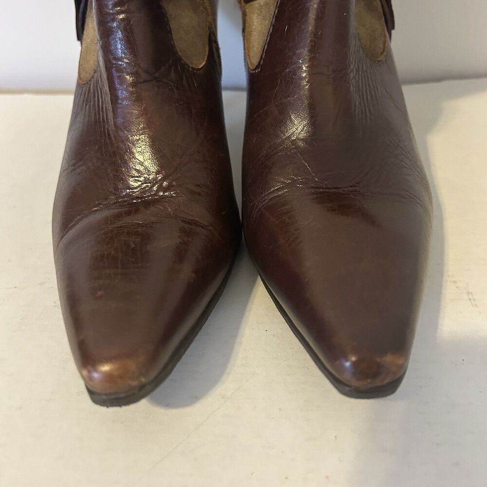 Matisse Flash Natural Suede Leather Pointed Mid-Calf Boots Western Size 8.5 - Picture 7 of 11